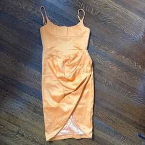 House of CB Elegant Orange Bustier Dress, Medium